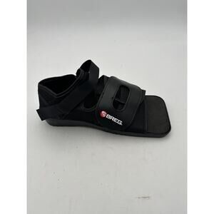 Walking Shoe Boot Breg Square Toe Post Op Sz Medium Black Hook & Loop Closure